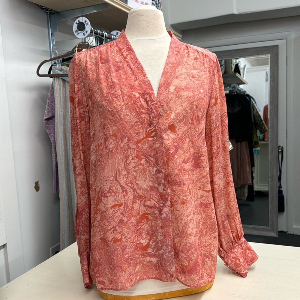 Lafayette 148 silk long sleeve tunic